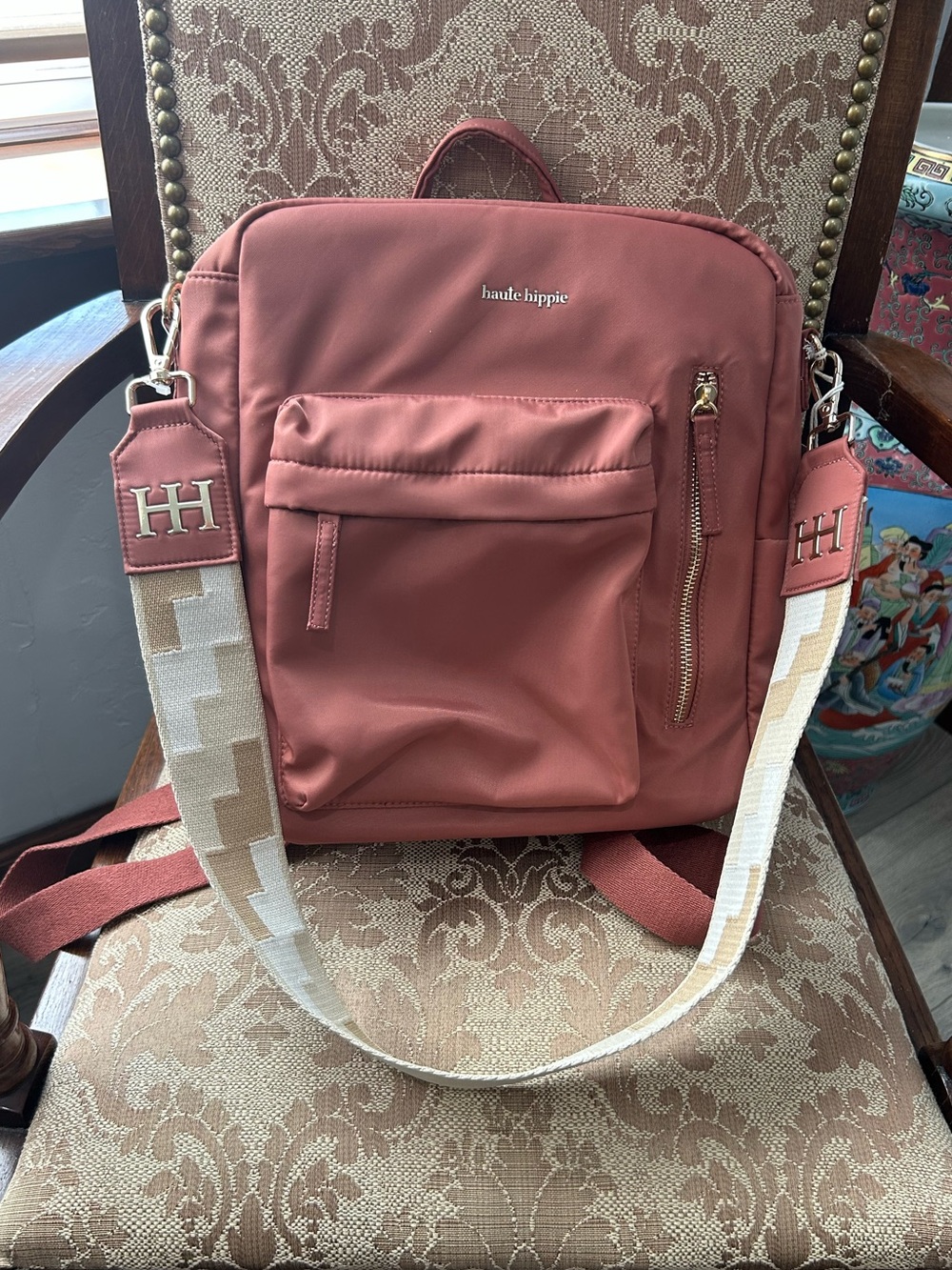 Haute Hippie On The Go Dusty Rose Backpack New with tags
